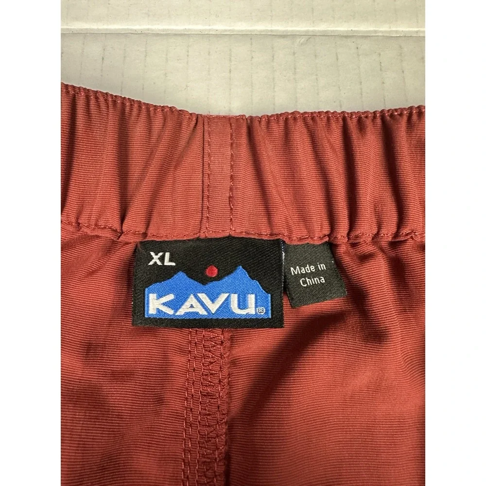 KAVU Belted Hiking Shorts Red (rust Color) Mens XL Elastic Quick-Drying